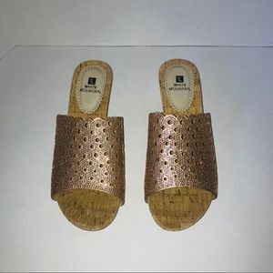 White Mountain Wedge Sandals